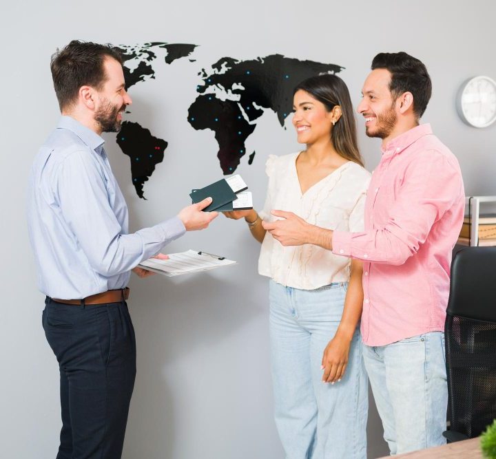 Registered migration agent assisting a couple during a partner visa consultation in Melbourne